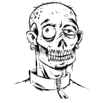 Dibujo para colorear Dibujo De Zombi Para Pintar Y Colorear Hombre Medio Muerto