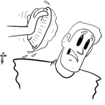 Dibujo para colorear Dibujo De Pastelazo En La Cara Para Colorear