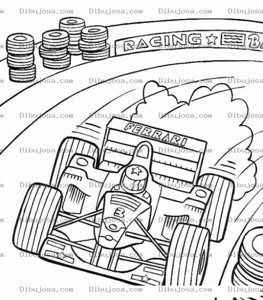 Dibujo para colorear Carro De Carreras Para Colorear