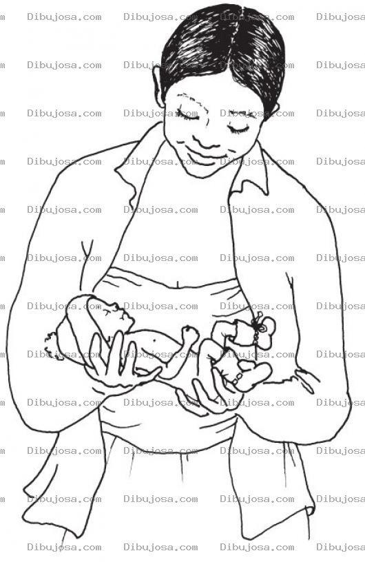 Dibujo para colorear Bebe Prematuro Dibujo De Un Bebesito Recien Nacido Para Pintar Y Colorear Mama Con Bebe De Dias