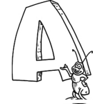 Dibujo para colorear Hormiga En Ingles Se Dice Ant Dibujo De Una Hormiga Con La Letra A Para Pintar Y Colorear