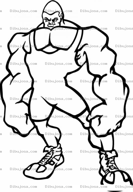 Dibujo para colorear Dibujo De Peleador Con Musculos Grandes Para Pintar Y Colorear Luchador Grecoromano Musculoso