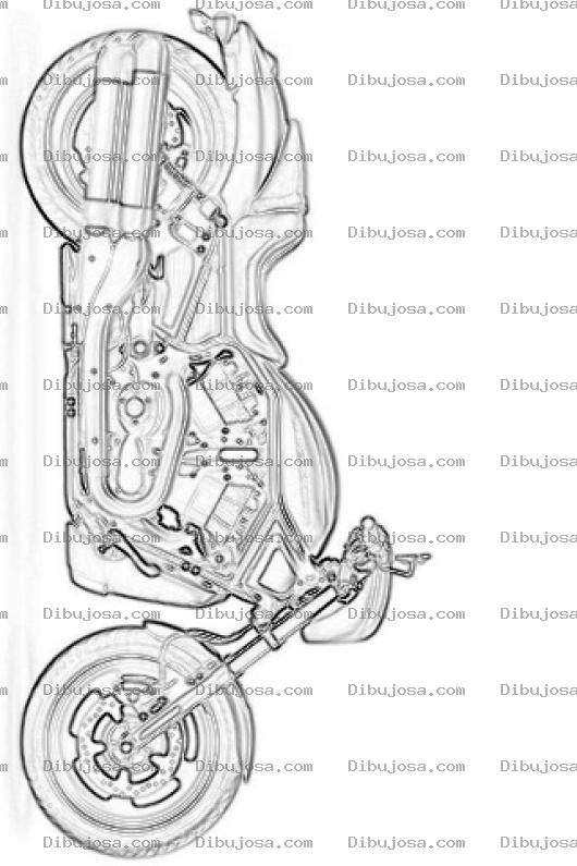 Dibujo para colorear Dibujo De Una Motocicleta Harley Davidson Para Pintar Y Colorear