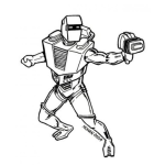 Dibujo para colorear Dibujo De Robot Con Pistola Laser Para Colorear