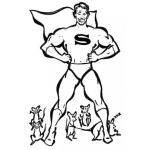 Dibujo para colorear Dibujo Del Super Heroe De Las Ratas Para Colorear