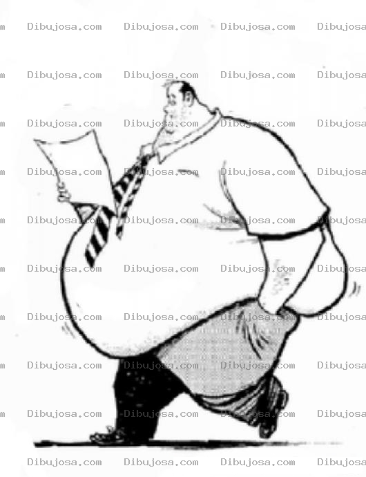 Dibujo para colorear Gordura Laboral Dibujo De Empleado Obeso Para Pintar Y Colorear Gordo De Oficina