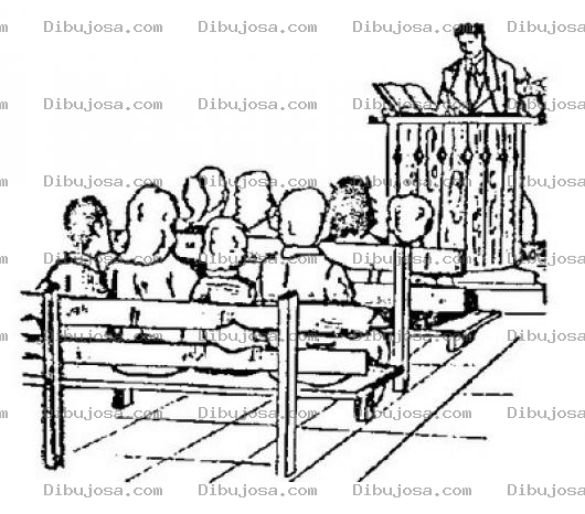 Dibujo para colorear Culto Evangelico Dibujo De Un Servicio En La Iglesia Para Pintar Y Colorear Servicio Dominical