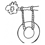 Dibujo para colorear Dibujo De Columpio De Llanta Para Colorear