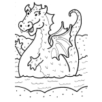 Dibujo para colorear Dragon De Mar Para Pintar Y Colorear