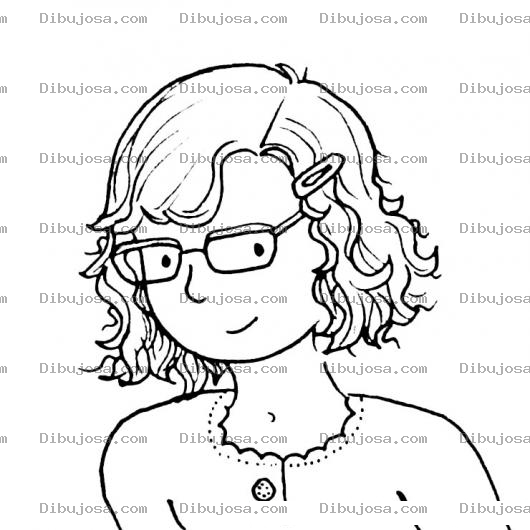 Dibujo para colorear Dibujo De Nina Con Anteojos Para Pintar Y Colorear