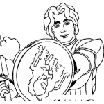 Dibujo para colorear Principe Con Escudo Para Pintar Y Colorear