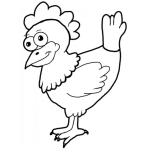 Dibujo para colorear Colorear Gallina Cola Parada