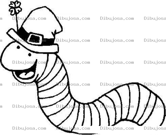Dibujo para colorear Lombriz Irlandesa Para Pintar Y Colorear