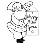 Dibujo para colorear Feliz Ano Nuevo Dibujo De Santa Claus Deseando Un Feliz Y Prospero Ano Nuevo Para Colorear