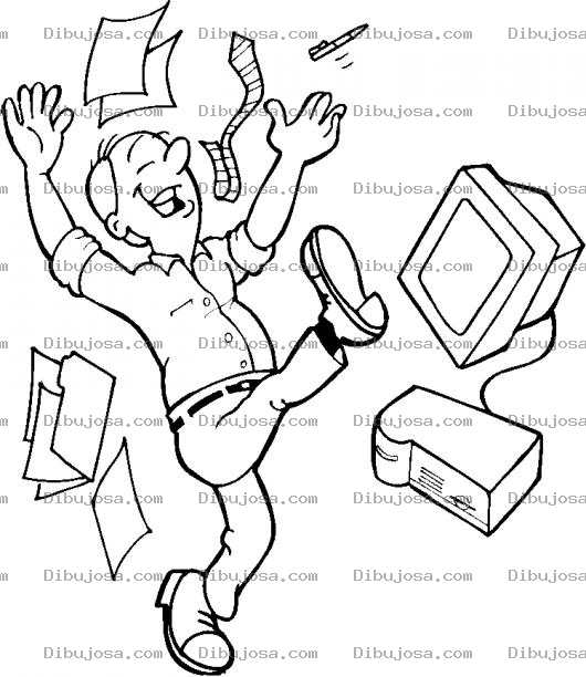 Dibujo para colorear La Renuncia Dibujo De Un Hombre Feliz Renunciando De Su Trabajo Para Pintar Y Colorear Renunciante Contendo En El Dia De Su Renuncia