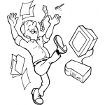 Dibujo para colorear La Renuncia Dibujo De Un Hombre Feliz Renunciando De Su Trabajo Para Pintar Y Colorear Renunciante Contendo En El Dia De Su Renuncia