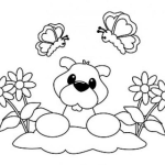 Dibujo para colorear Topo En Jardin Para Colorear
