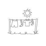 Dibujo para colorear Colorear Ropa Colgada En Lazo Secandoce En El Sol