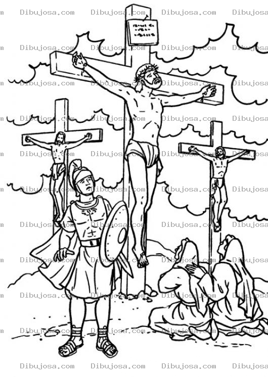 Dibujo para colorear Dibujo De La Crucifixion De Jesus Para Colorear A Jesucristo Clavado En La Cruz