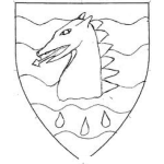 Dibujo para colorear Dibujo De Escudo Con Cabeza De Dragon Para Colorear
