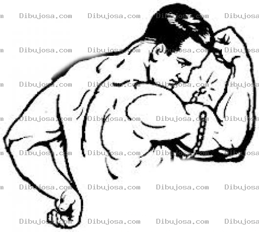 Dibujo para colorear Dibujo De Hombre Musculoso Rompiendo Una Cadena Con Su Bicep Para Colorear