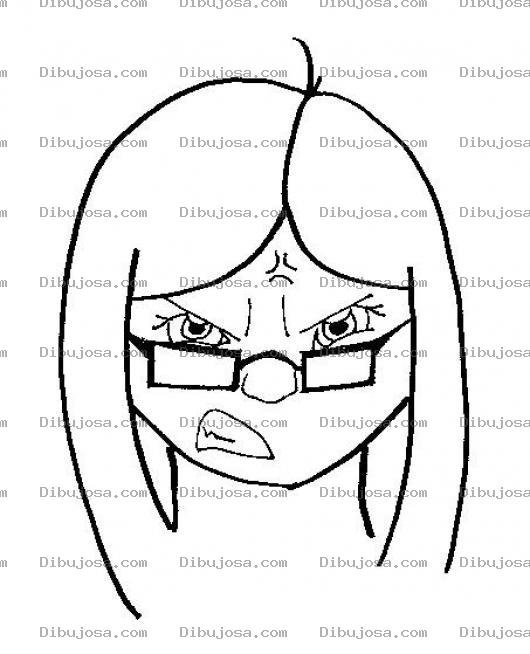 Dibujo para colorear Dibujo De Rubia Enojada Para Colorear