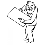 Dibujo para colorear Dibujo De Auditor Escribiendo Apuntes Para Pintar Y Colorear