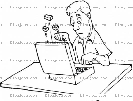 Dibujo para colorear Laptop Que Se Le Caen Las Teclas Para Pintar Y Colorear