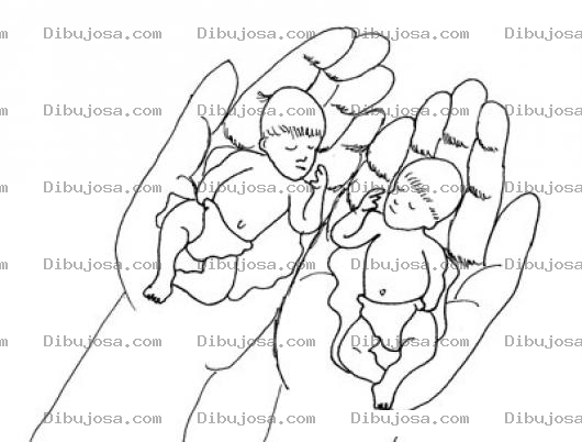 Dibujo para colorear Gemelos Prematuras Para Colorear