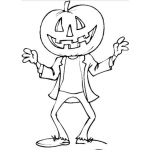 Dibujo para colorear Dibujo De Hombre Con Cabeza De Calabaza Para Pintar Y Colorear