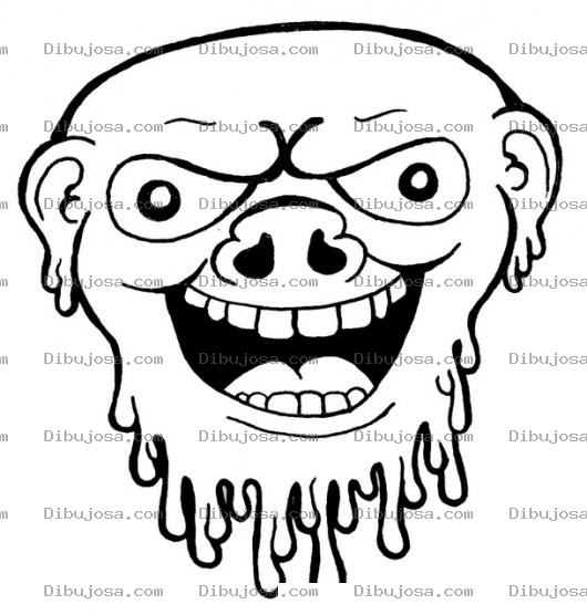 Dibujo para colorear Cara Derretida Para Pintar Y Colorear