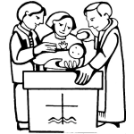 Dibujo para colorear Bautismo Catolico Dibujo De Bebe Bautizado En Una Iglesia Catolica Para Pintar Y Colorear Un Padre Bautizando A Un Bebe