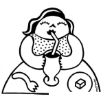 Dibujo para colorear Gorda Tomando Licuado Para Pintar Y Colorear Gordita Bebiendo Una Malteada
