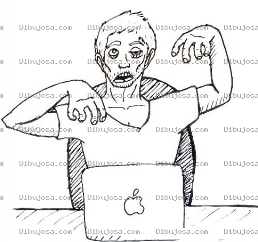 Dibujo para colorear Programador De Mac Cansado Para Colorear