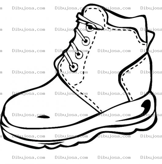 Dibujo para colorear Bota De Cuero Infantil Para Pintar Y Colorear Bota Timberland Para Ninos