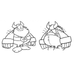 Dibujo para colorear Dibujo De Vikingo Viendo A Una Vikinga Por Detras Para Pintar Y Colorear