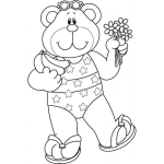 Dibujo para colorear Osita En Calzoneta Para Pintar Y Colorear