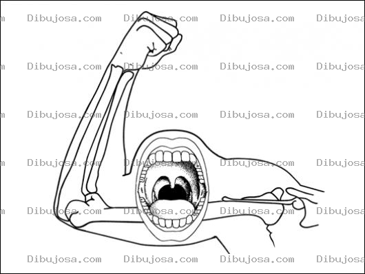 Dibujo para colorear Bicep Con Boca Para Colorear