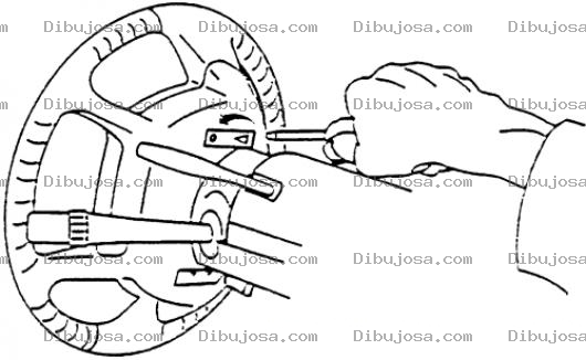 Dibujo para colorear Dibujo De Un Mecanico Ajustando Un Timon Para Colorear