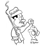 Dibujo para colorear Pescador Con Escopeta Para Pintar Y Colorear Pescado Perforado