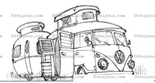 Dibujo para colorear Dibujo De Casita Rodante Para Colorear