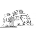 Dibujo para colorear Dibujo De Casita Rodante Para Colorear