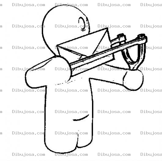 Dibujo para colorear Enviar Email Dibujo De Munequito Enviando Un Email Con Onda Para Pintar Y Colorear Spam