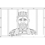 Dibujo para colorear Dibujo De Preso Tras Las Rejas Para Pintar Y Colorear A Un Prisionero En La Carcel