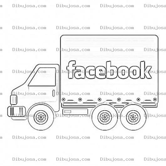 Dibujo para colorear Camion De Facebook Para Pintar Y Colorear Face Book Truck