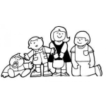 Dibujo para colorear 4 Hermanitos Paa Colorear