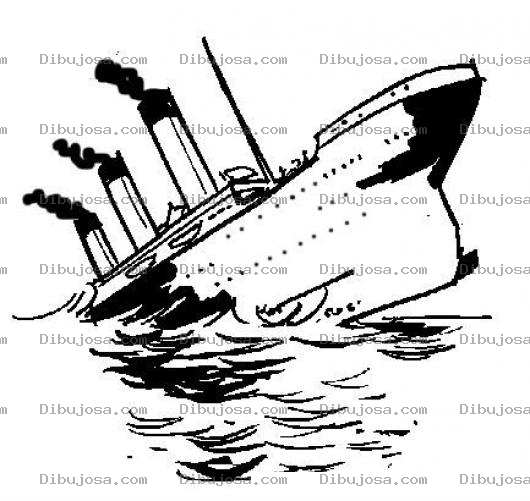 Dibujo para colorear Barco Hundiendose Para Pintar Y Colorear
