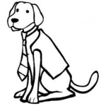 Dibujo para colorear Perro Encorbatado Dibujo De Perrito Con Corbata Y Saco Para Colorear