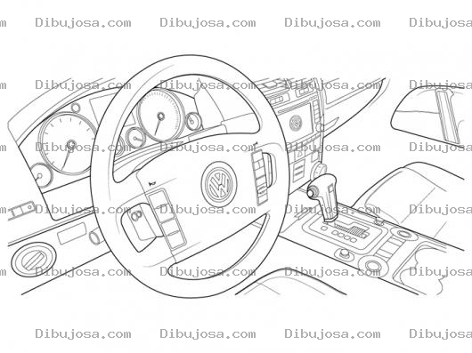 Dibujo para colorear Dibujo Del Interior De Una Touareg Para Pintar Y Colorear
