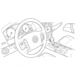 Dibujo para colorear Dibujo Del Interior De Una Touareg Para Pintar Y Colorear